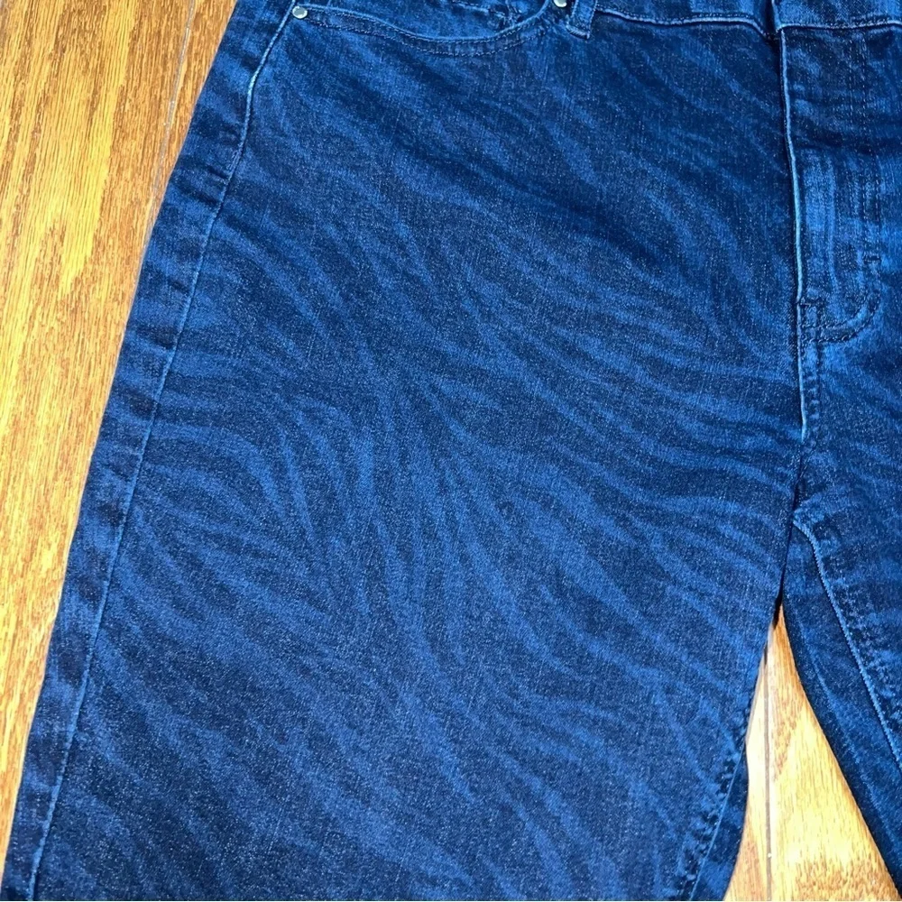 White House Black Market Zebra Print Skinny Ankle Jeans Size 14